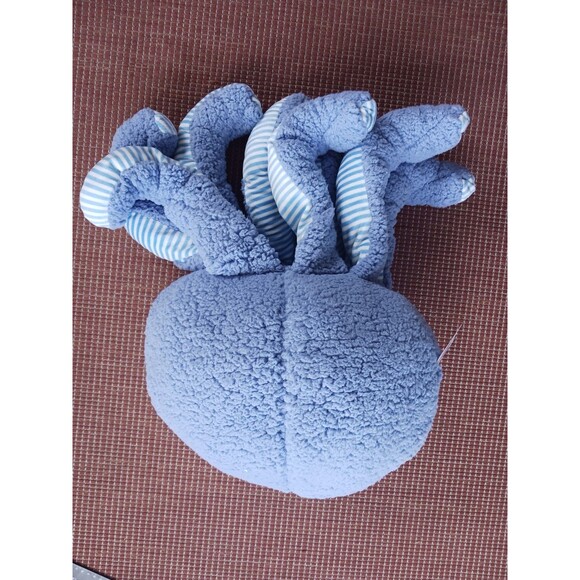 Goffa Octopus Plush Large 25" Blue White Stripe Sherpa Stuffed Animal New - Picture 2 of 6